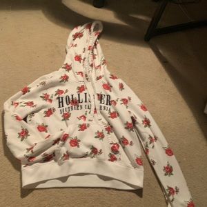 Hollister cropped floral hoodie